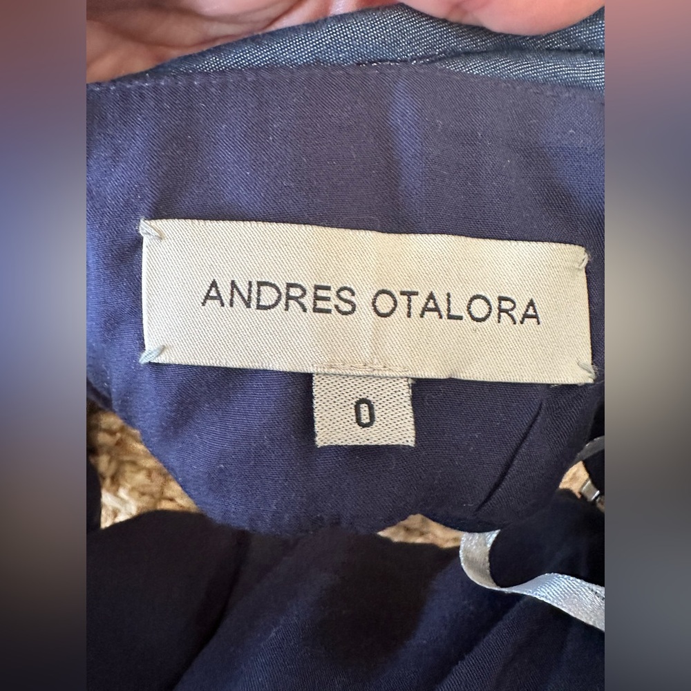 ANDRES OTALORA Redes cropped corded chambray top size 0 couture retail $645 - Picture 10 of 10